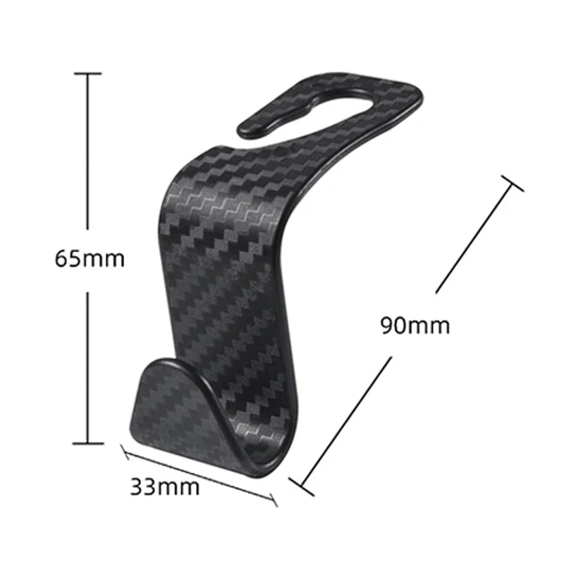 4Pcs Carbon Fibre Hook Car Seat Headrest Auto Back Organizer Hanger Interior