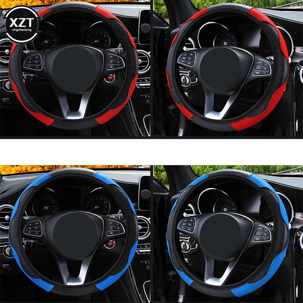 Hot Car Steering Wheel Cover Anti Slip PU Leather Steering Covers Suitable