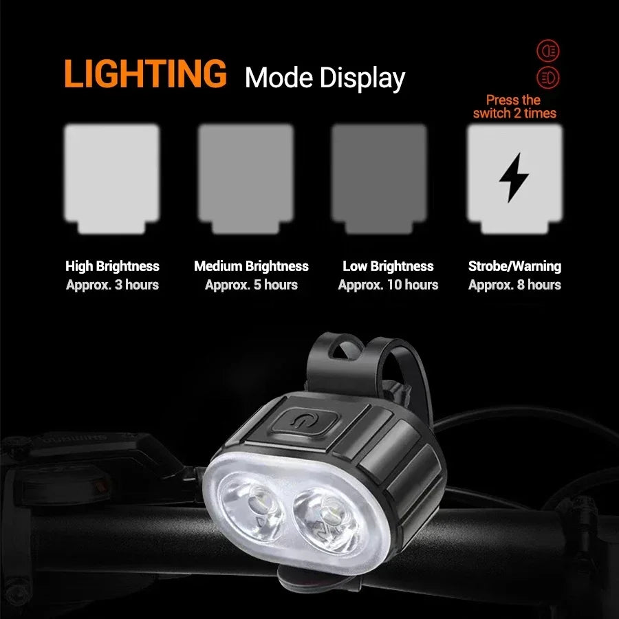Cycling Bicycle Front Rear Light Set Bike Type C Rechargeable Flashlight Light MTB Waterproof Taillight LED Lantern Bike Parts