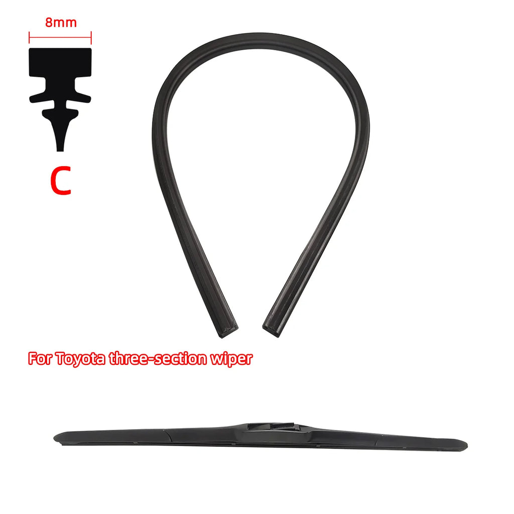 Car Wiper Rubber Strips Refill Blade Replacement Parts All Types Seasons Premium Automotive Accessory