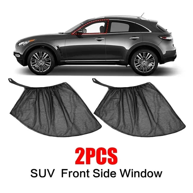 2pcs Car Rear Side Window Sunshade UV Protect Shield Mesh Prevent Mosquito