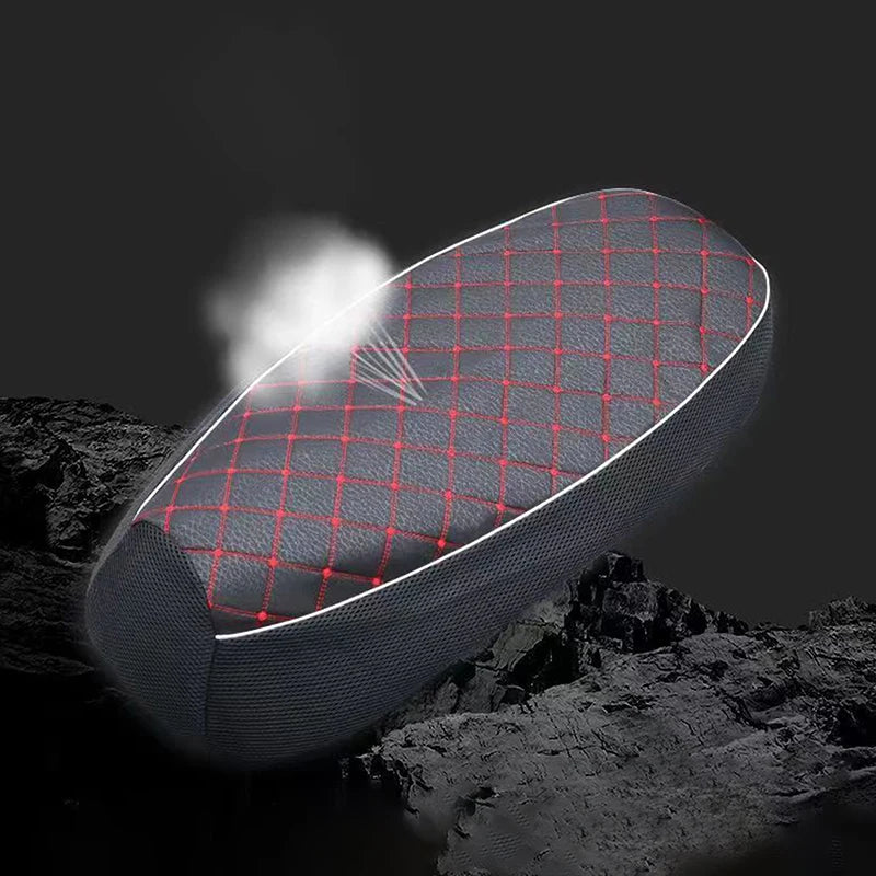 Motorcycle Seat Cover PU Leather Motor Mesh Breathable Waterproof Scooter