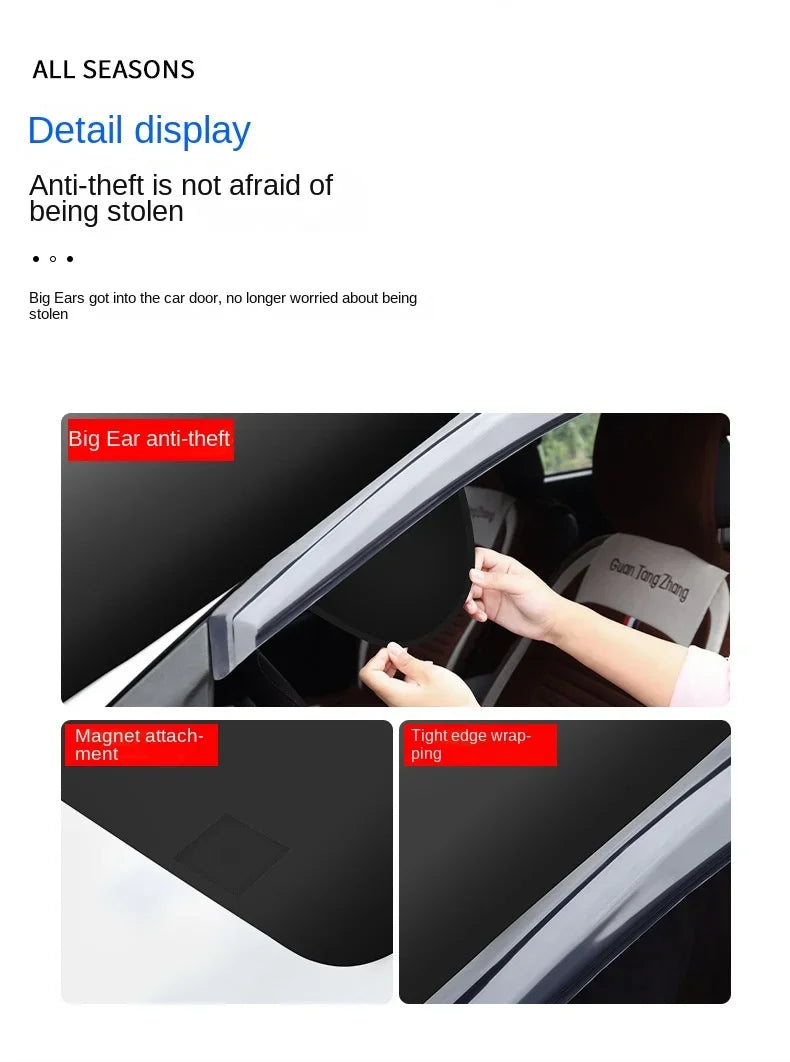 Car Magnetic Snow Shield Winter Front Windshield Cover Anti-frost Sun Protection