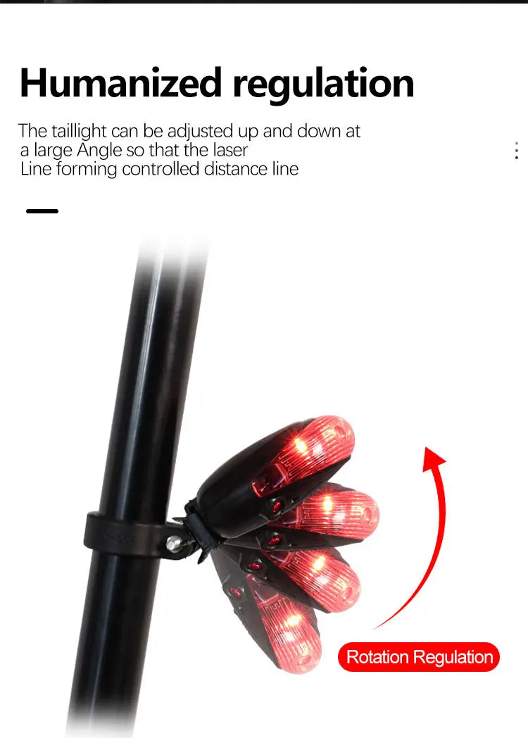 5 LED Bicycle Tail Lamp Night Riding Red Safety Warning Light Bike Tail Light Waterproof Outdoor Cycling Taillights