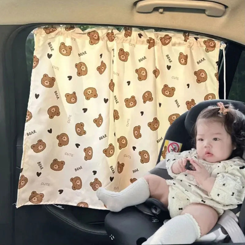 Suction Cup Curtain In The Car Window Sunshade Cover Cartoon Universal Side