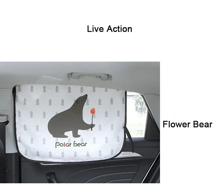 Cartoon Universal Side Window Sunshade UV Protection For Baby Children Car