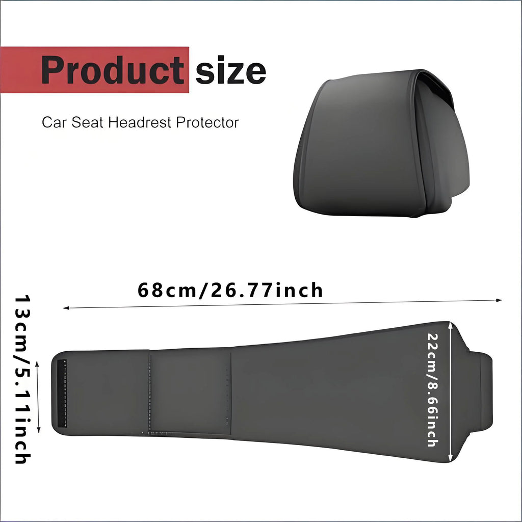 Car Headrest Covers for Seat with Pocket Leather Head Rest Cover Interior