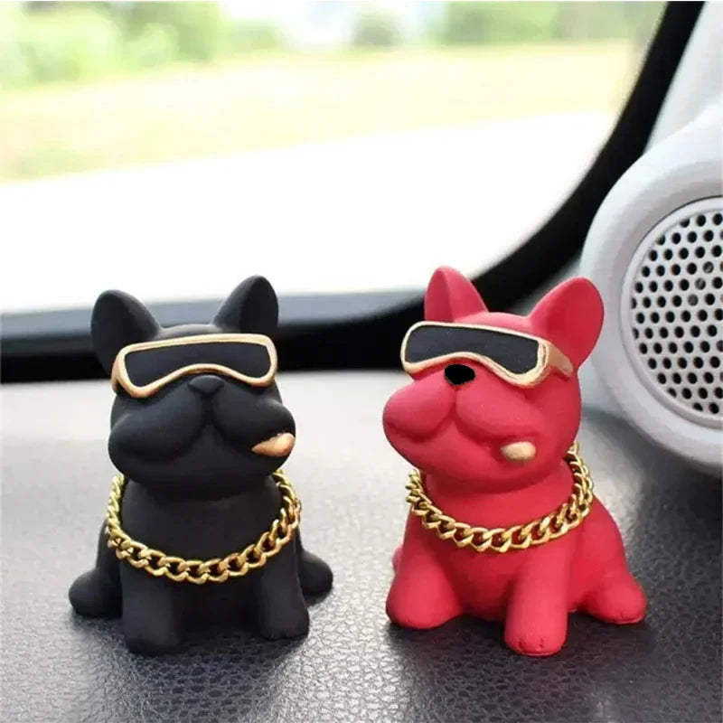 Wear-resistant Bulldog Car Ornaments Feel Comfortable Resin Material Dashboard Premium Automotive Accessory