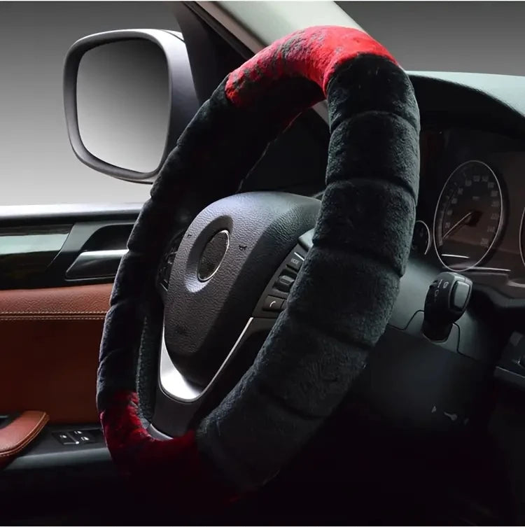 Steering Wheel Cover - Warm & Cozy Fuzzy 15 Inch Universal Protector