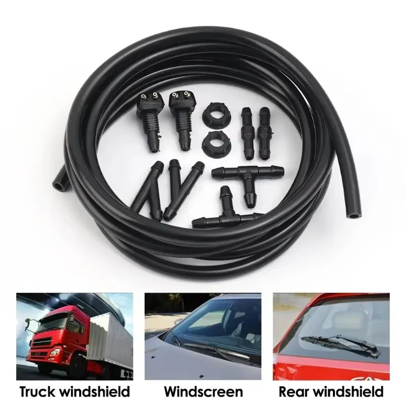 Car Auto Windshield Washer Hose Wiper Blade Pipe Jet Spray Nozzle Water Fluid Premium Automotive Accessory