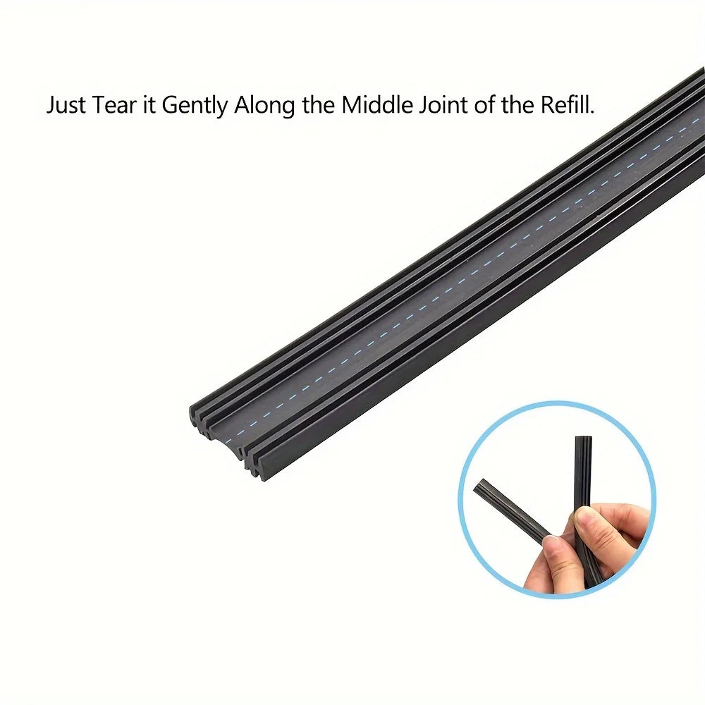 4Pcs 28inch 6mm Universal Car Rubber Frameless Windshield Wiper Blade Refill Premium Automotive Accessory