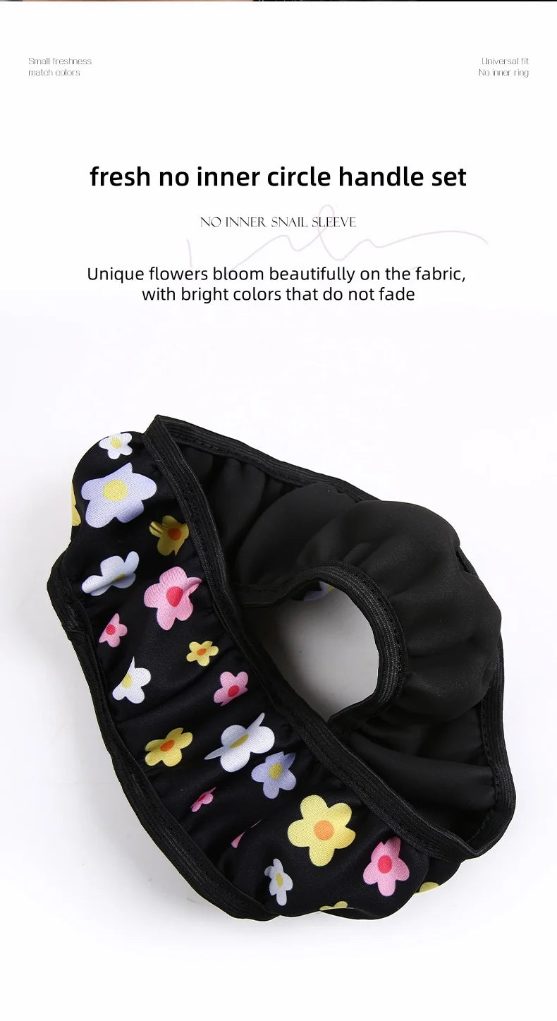 Car Steering Wheel Cover Flowers Print Anti-slip Universal Auto Steering Wheel