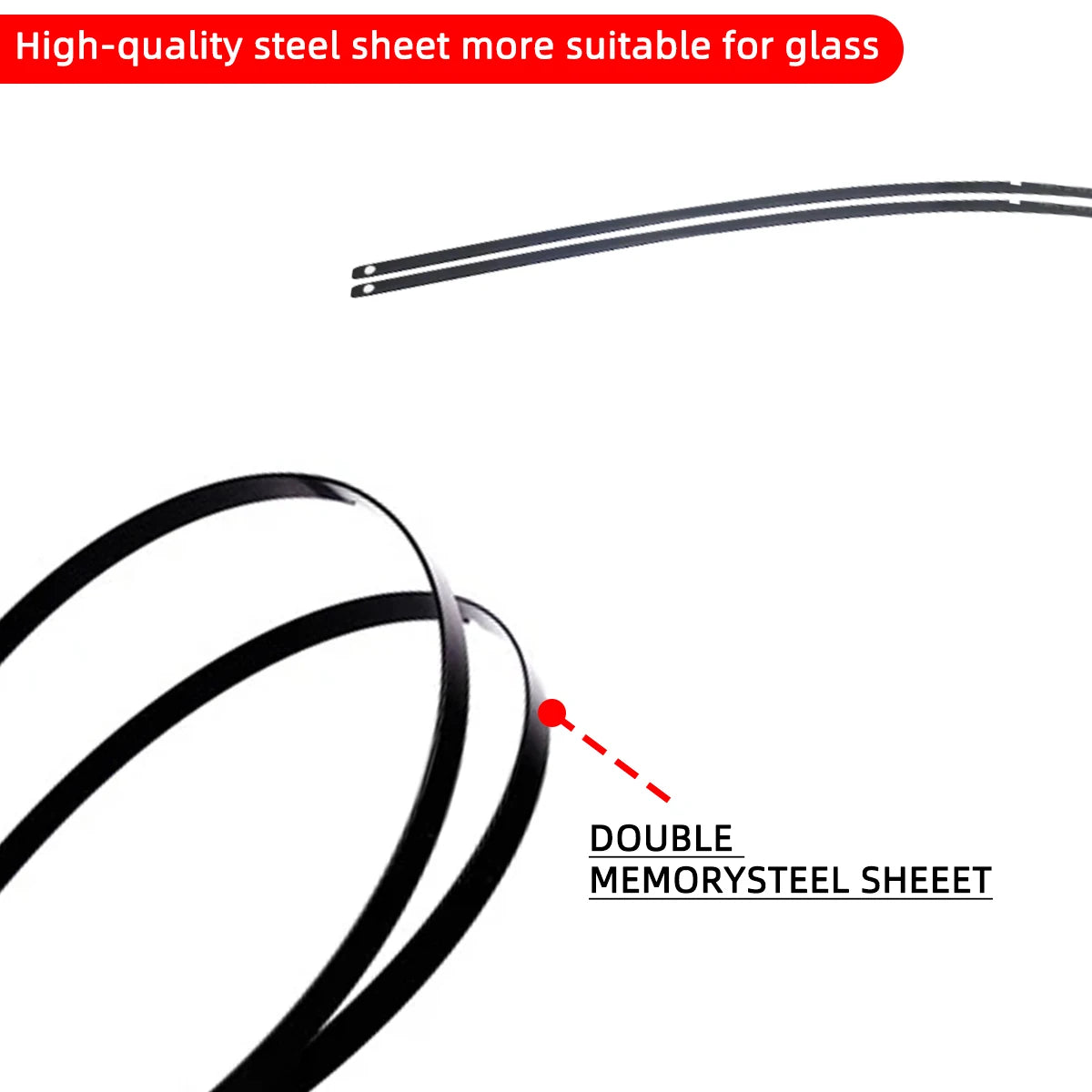 Car Windshield Wiper Blades Hook Universal Soft Rubber Frameless Bracketless Premium Automotive Accessory