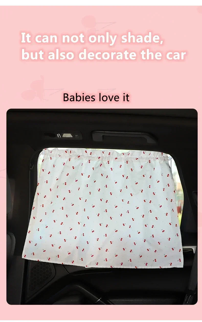 Suction Cup Curtain Shade Car Window Sunshade Cover Cartoon Universal Side