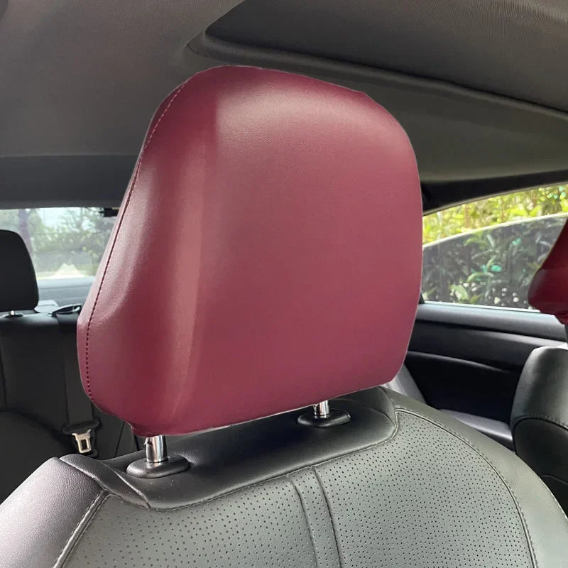 Universal Leather Car Headrest Cover Elastic Waterproof Dustproof Seat