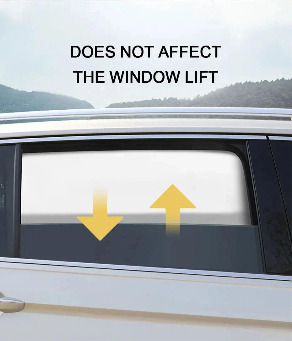 2Pcs Car Side Window Sun Shade Magnet Privacy Curtains UV Reflection Anti Glare