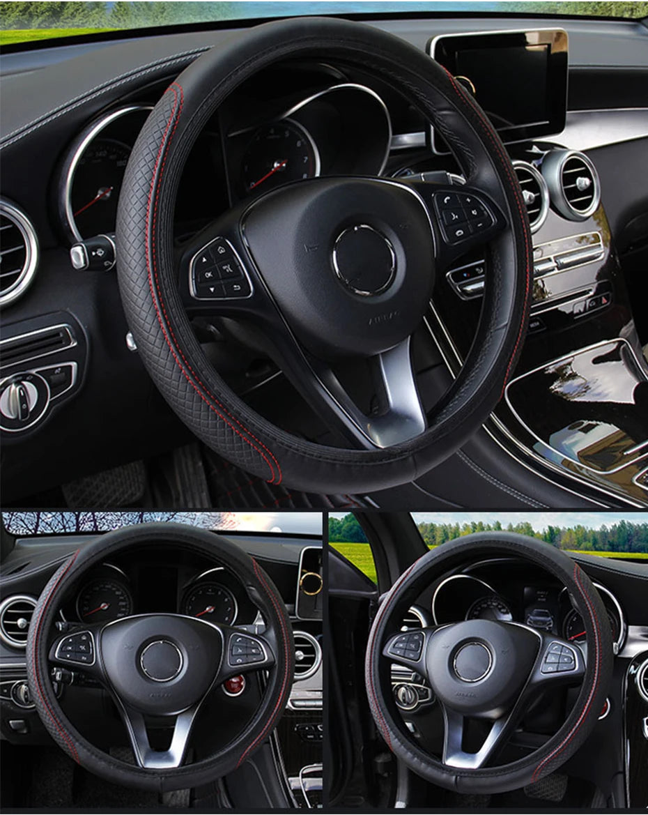 Full-Wrapped Car Steering Wheel Cover Anti-Slip Wear-Resistant Steering Wheel