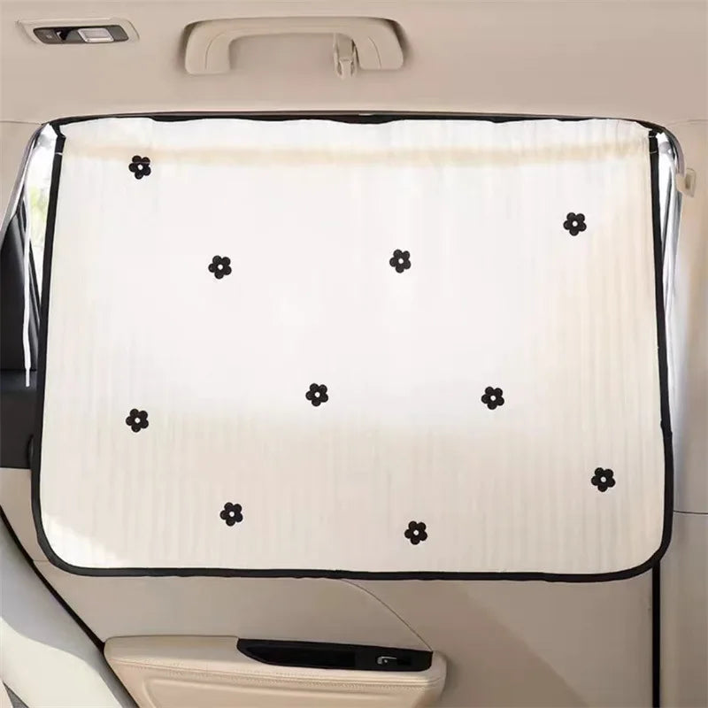 Cute Cartoon Embroidered Thickened Cotton Baby Car Window Sunshade Cover UV
