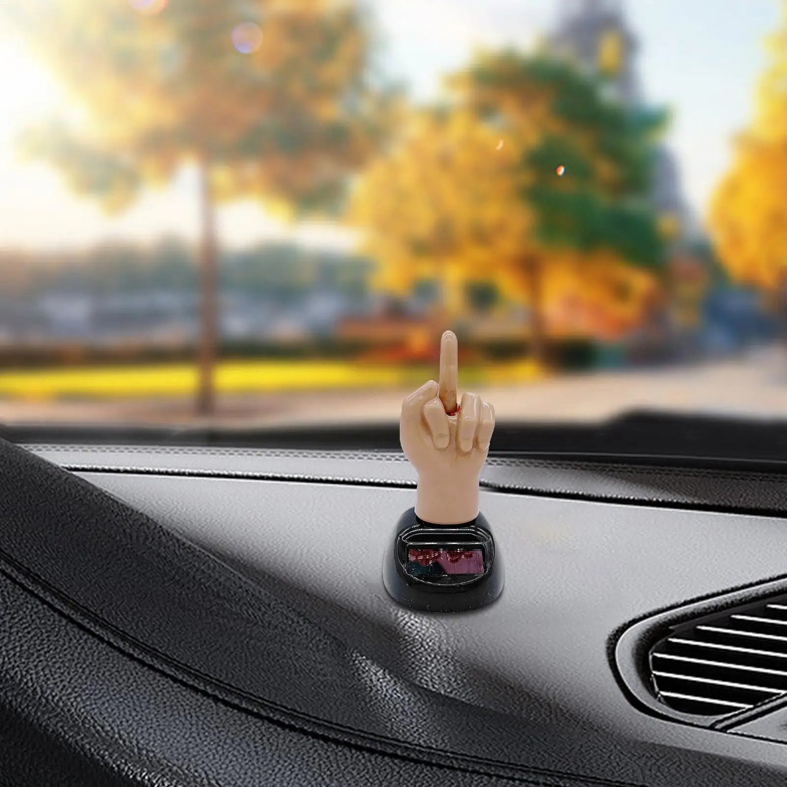 Creative Finger Solar Powered Shaking Car Ornament Funny Dashboard Decoration Premium Automotive Accessory