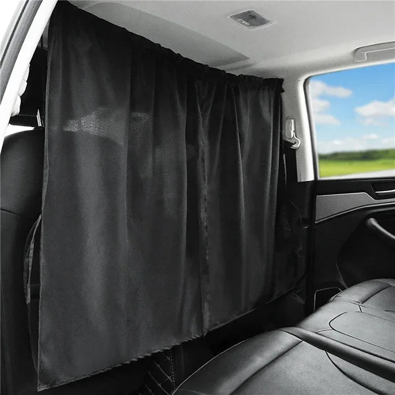 Car Privacy Curtains Universal Divider Curtain Between Rear Seat Auto Blackout
