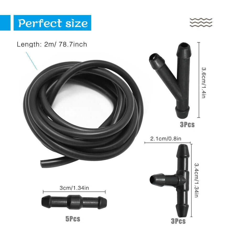 2m Car Windshield Wipers Washer Hose Automotive Wiper Blade Pipe Jet Spray Premium Automotive Accessory