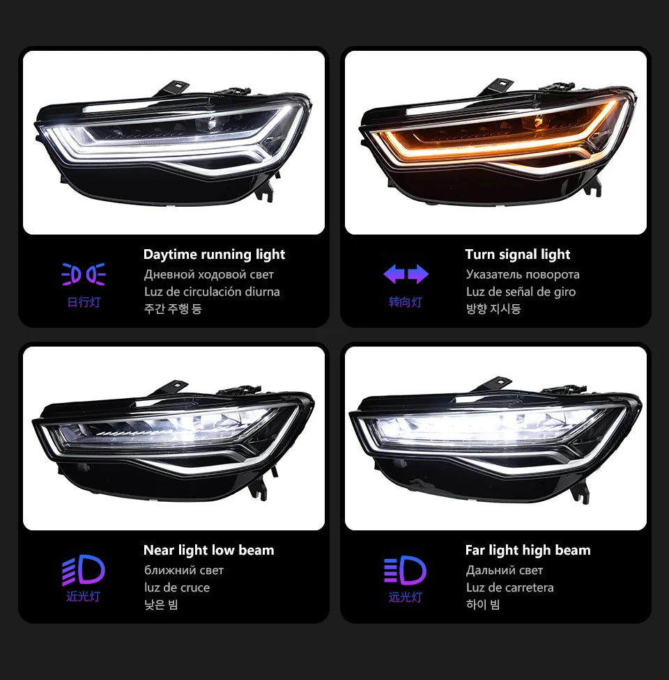 AKD Car Styling for A6 Headlights 2012-2018 Upgrade A6L All LED Headlight DRL Head Lamp Dynamic Singal High Low Beam Accessories
