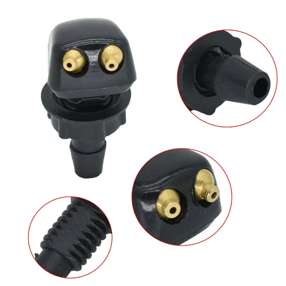 Sale 2Pcs Car Windshield Wiper Washer Spray Nozzle Fits Most Models Dual Holes Premium Automotive Accessory