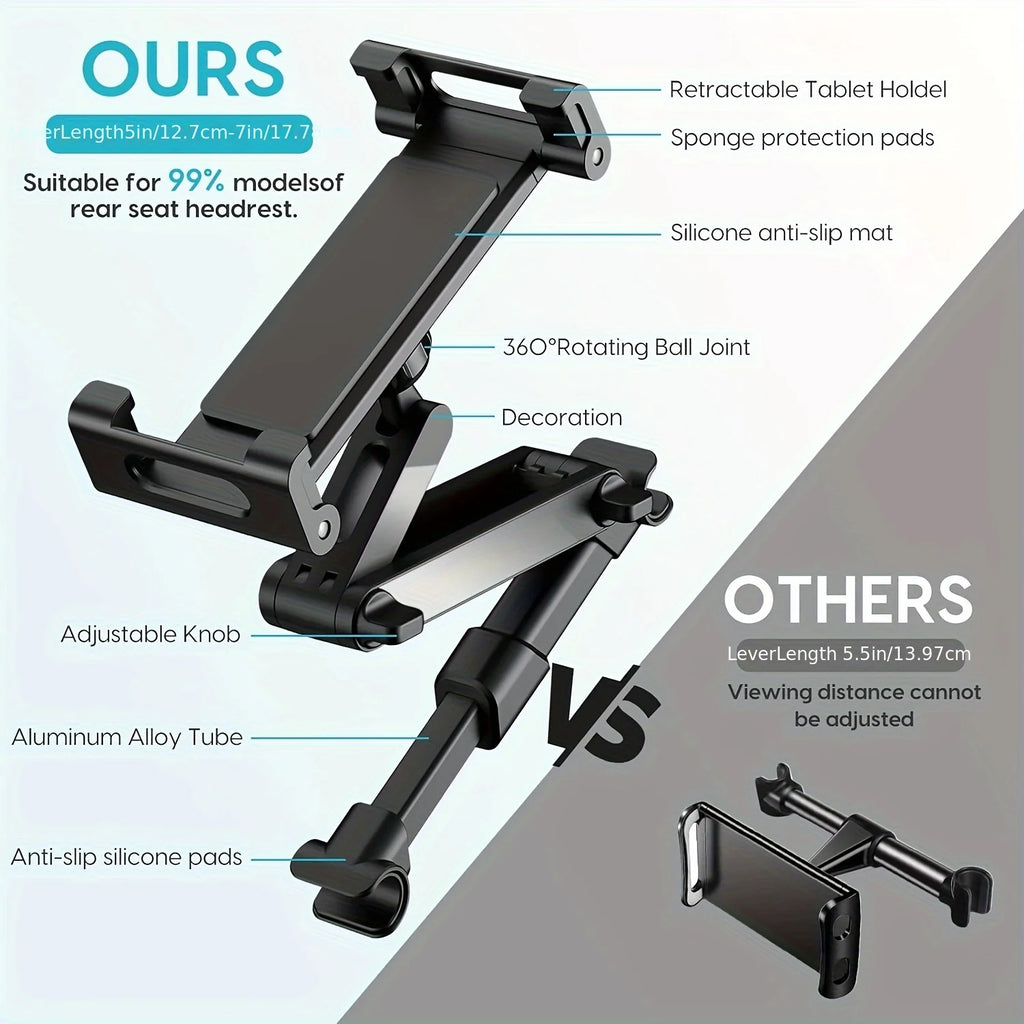 Car Tablet Holder Headrest Mount Stand Cradle Compatible Interior Protector Auto