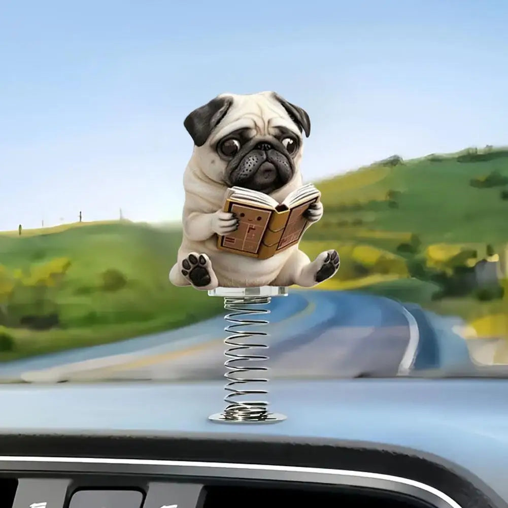 Lovely Dog Acrylic Spring Shaking Head Ornaments Car Dashboard Decorations Funny Premium Automotive Accessory