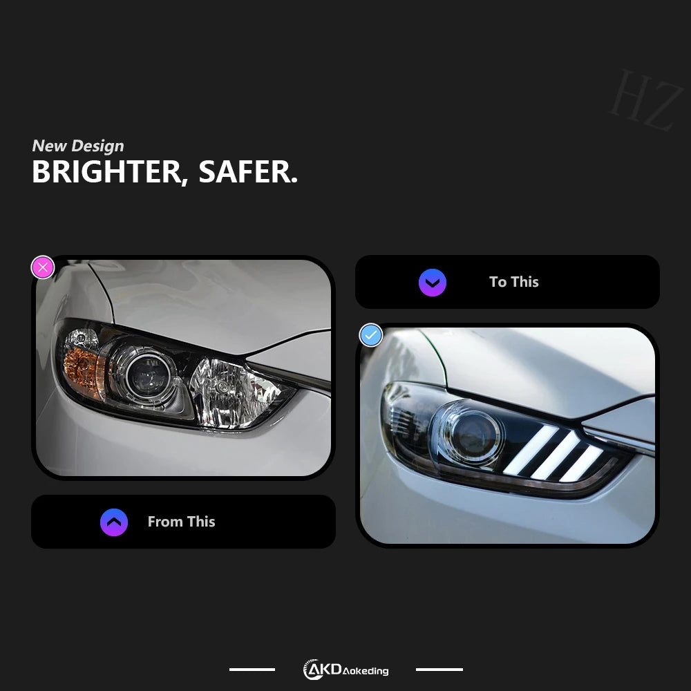 Head Lamp For Mazda 6 Atenza 2013-2017 Mustang Headlights Fog Light Day Running Light DRL H7 LED Bi Xenon Bulb Car Accessory