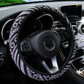 Steering Wheel Cover Breathable Cotton-Like Fabric Rimless Car Decoration