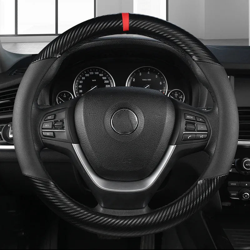 Universal D Shape Car Steering Wheel Cover Breathable Anti Slip Car Decoration