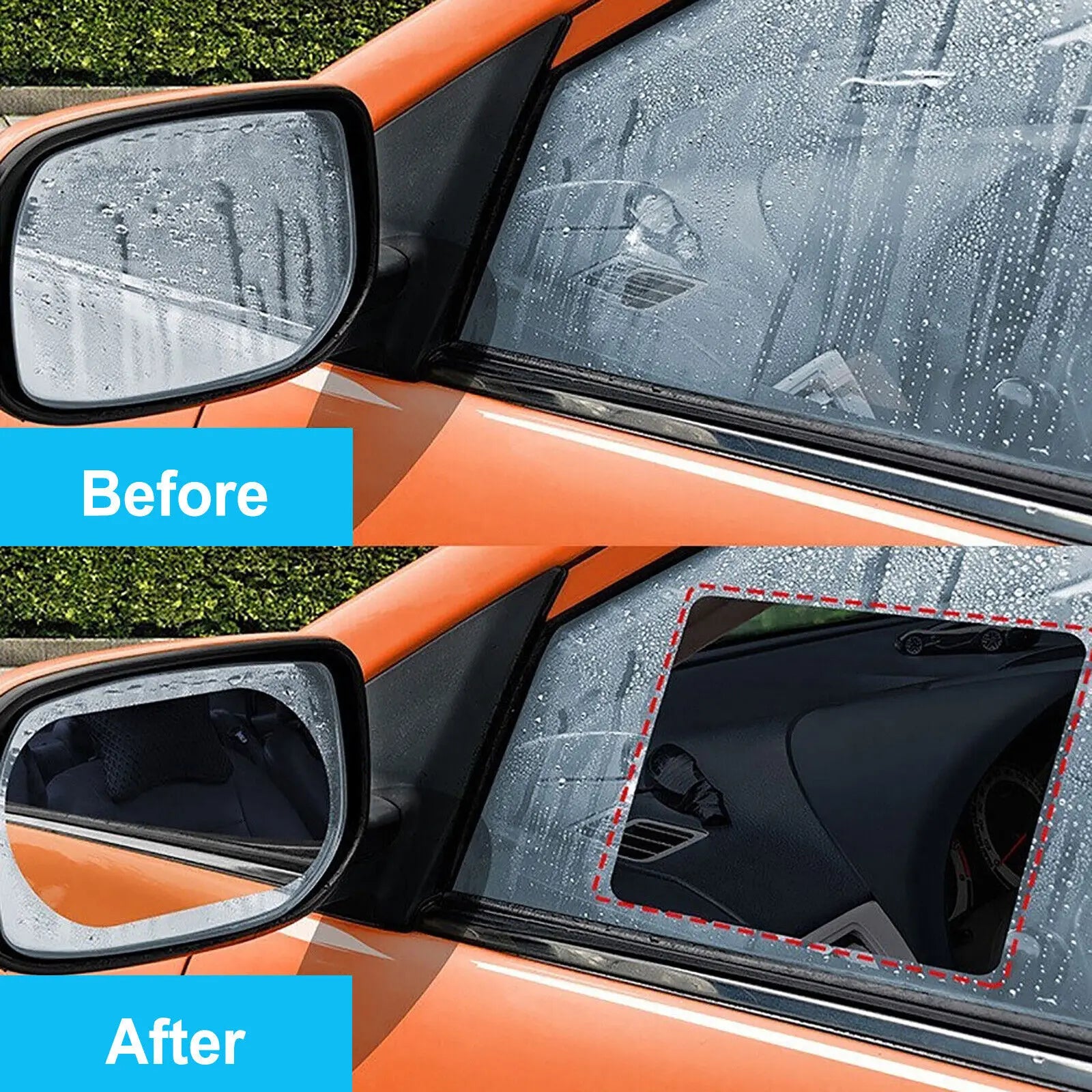 4pcs Car Rearview Mirror Protective Film Side Windows Sticker, Anti Fog Glare Premium Automotive Accessory