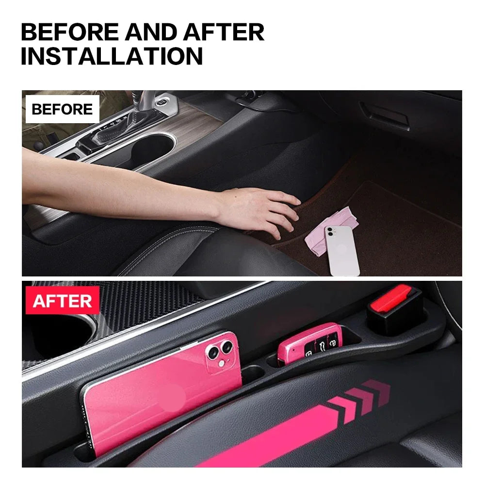 2PCS Car Seat Gap Filler Between Seats Console Organizer Crevice Storage