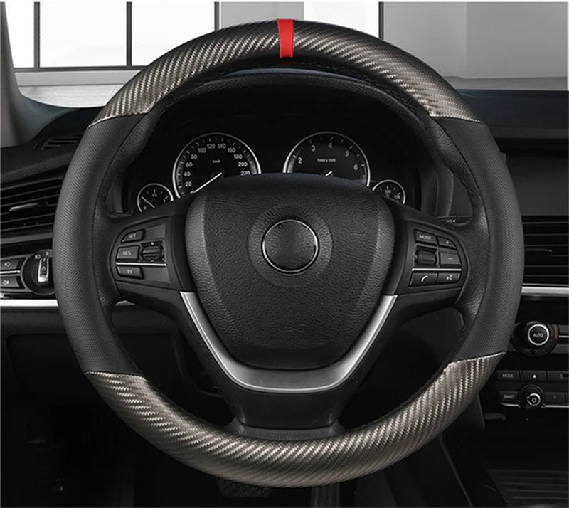 Universal D Shape Car Steering Wheel Cover Breathable Anti Slip Car Decoration