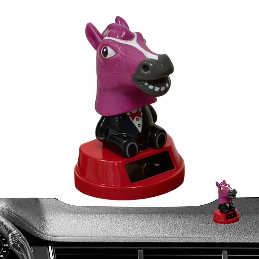Car Ornament Solar Bobblehead Doll horse Shape Gift Creative Interior Supplies Premium Automotive Accessory