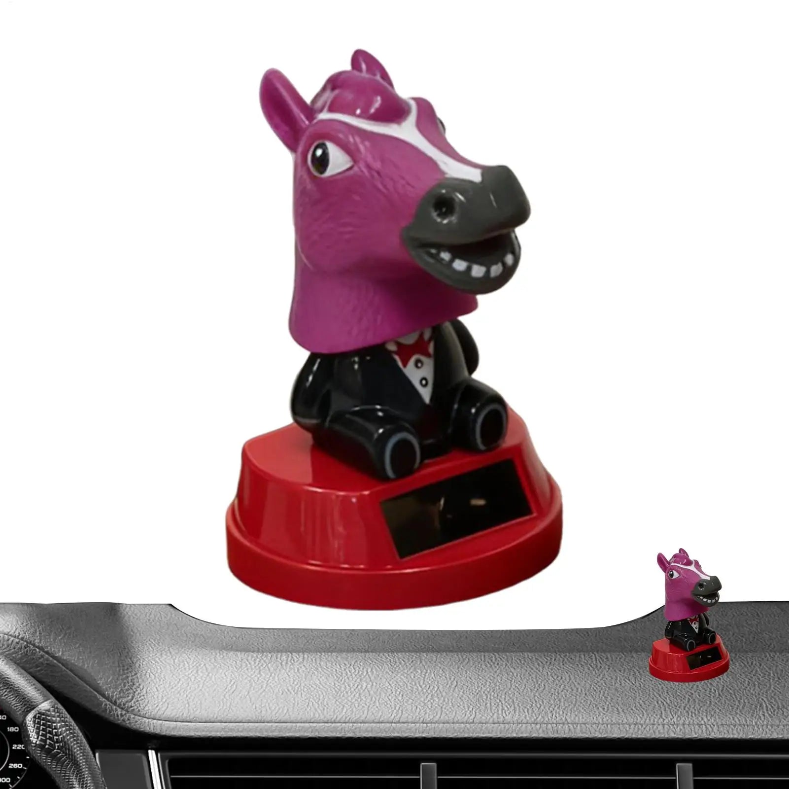 Car Ornament Solar Bobblehead Doll horse Shape Gift Creative Interior Supplies Premium Automotive Accessory