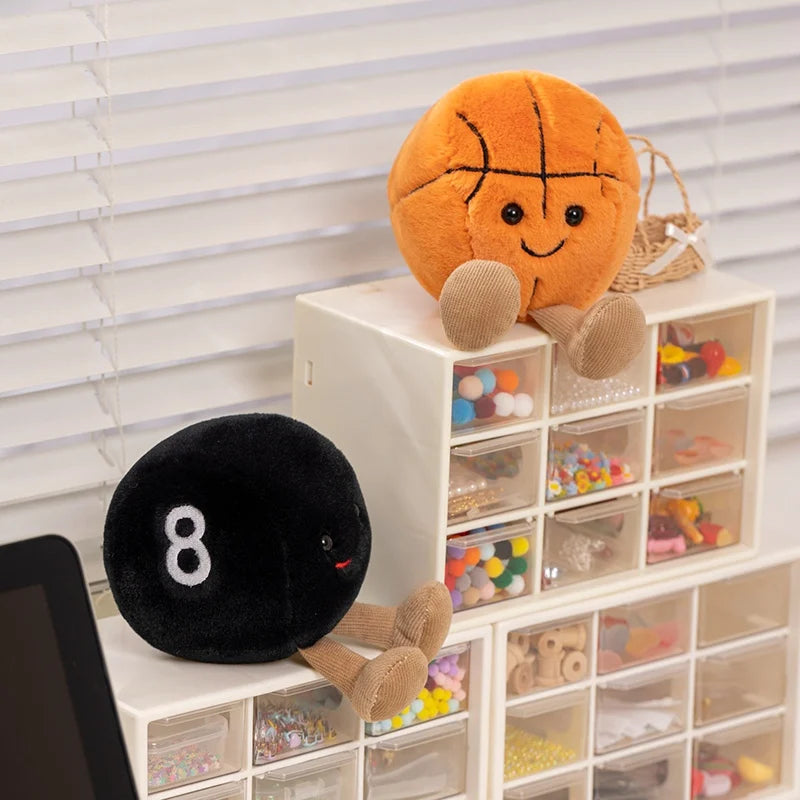 Doll With Feet Plush Toys Soft Stuffed Baseball Basketball Football Sports Ball Premium Automotive Accessory