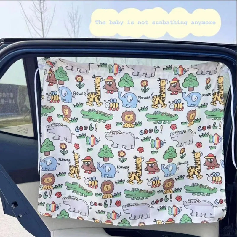 Suction Cup Curtain In The Car Window Sunshade Cover Cartoon Universal Side