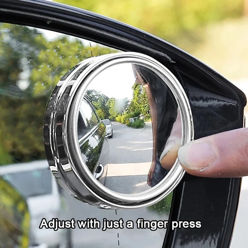 360 Degree Adjustable Blind Spot Mirror Car Auxiliary Rearview Convex Round Premium Automotive Accessory