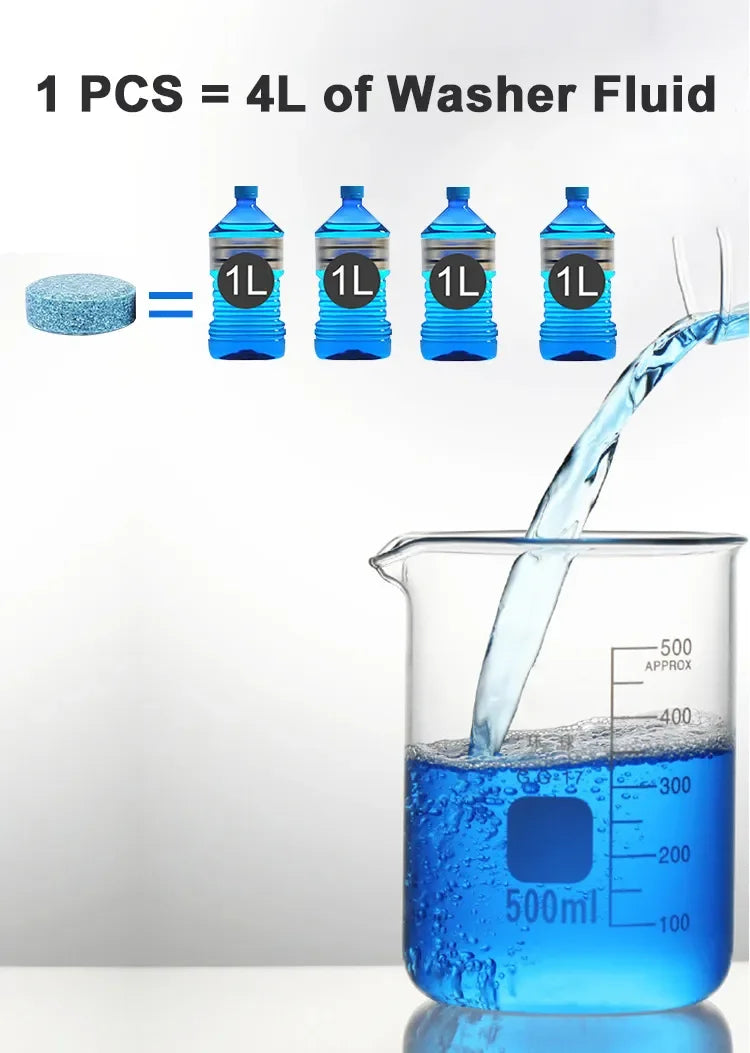 Car Windshield Washer Fluid Concentrated Tablets Solid Effervescent Wiper Tablet Premium Automotive Accessory