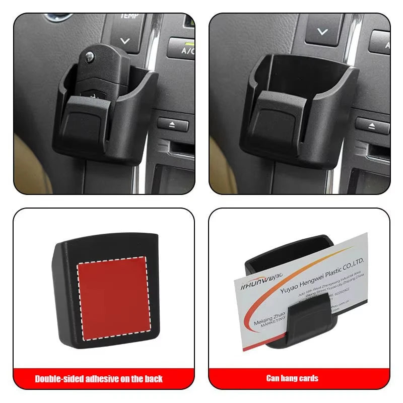 Car Key Holder Clip Interior Storage Box Dashboard Organizer Adhesive Mount