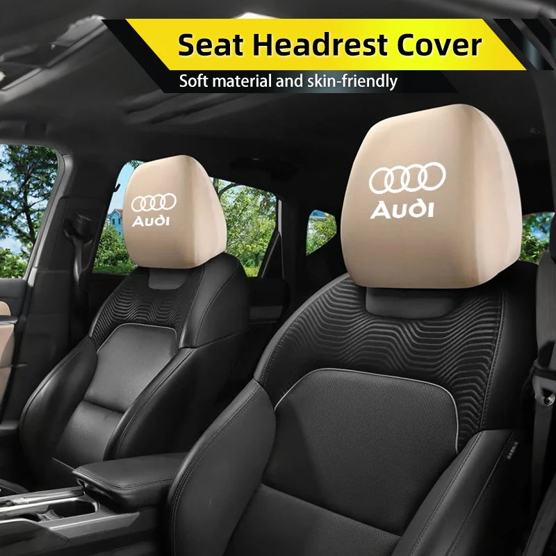 Car Headrest Cover for Audi Elastic Pillowcase Headrests Dust Accessories Interi