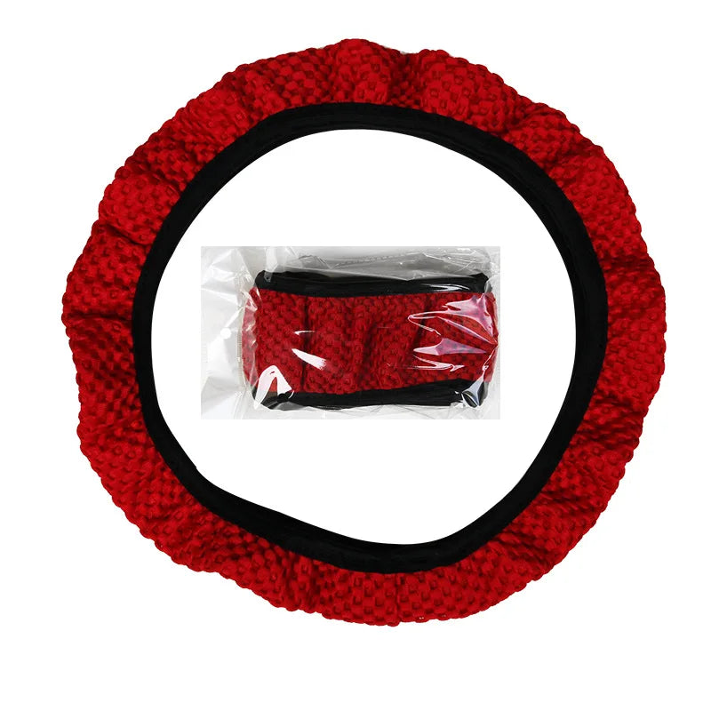 Car Steering Wheel Cover Skidproof 38cm Durable Fabric Elastic Steering Wheel