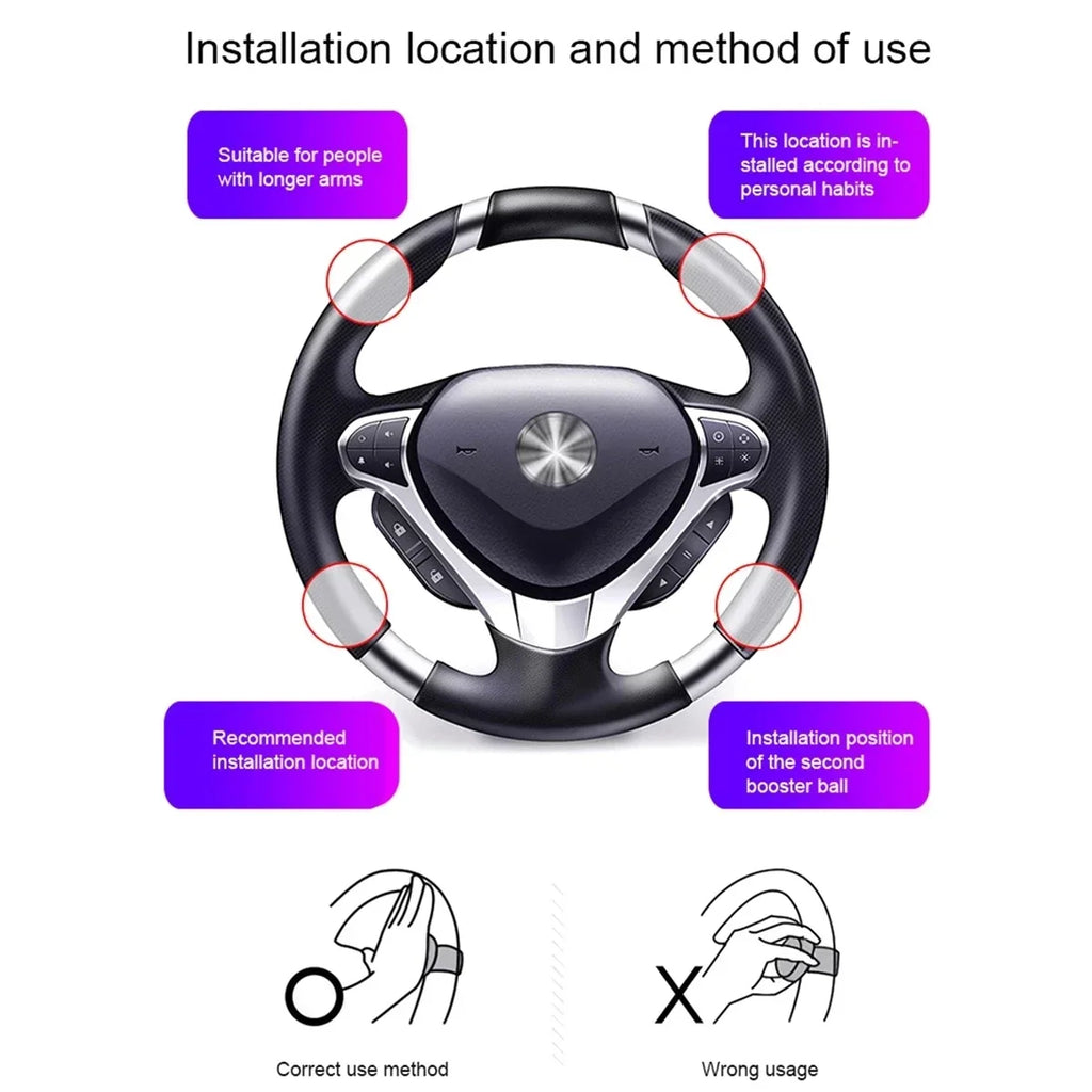 One Hand Steering Wheel Spinner Knob Turning Assist Grip Hand Control Helper
