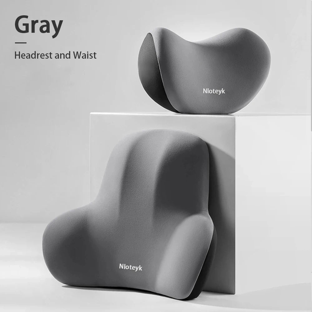 Car Neck Pillow Memory Foam Protective Lumbar Back Support Breathable SUV Truck