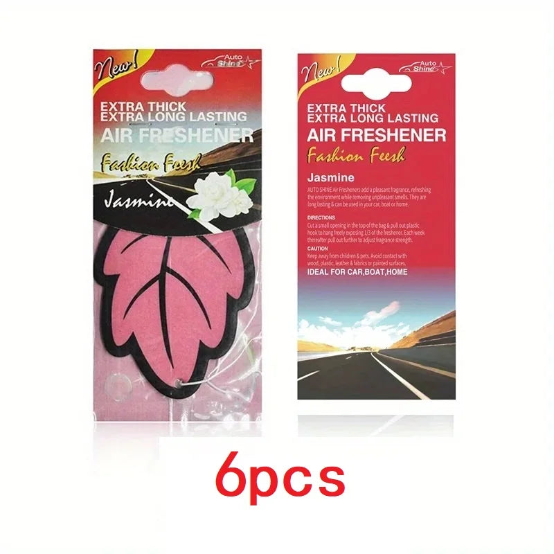 3-60pcs Car Air Freshener Natural Scented Tea Paper Auto Hanging Vanilla Perfume