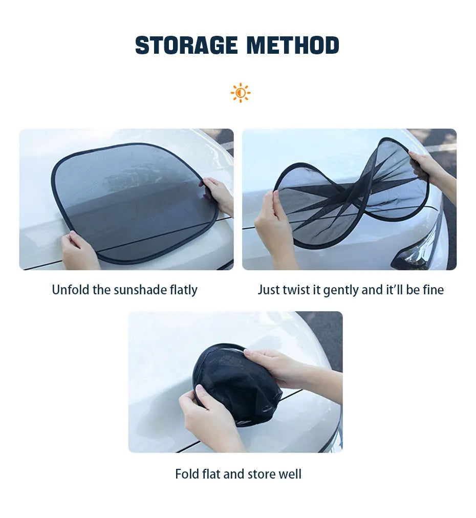 Car Sun Shade Side Window Curtain Front Rear Window Sunshade Summer UV Blocking