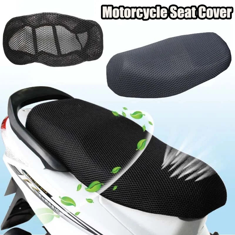 1 Pc Large Motorcycle Seat Cover Anti-Slip 3D Mesh Fabric Breathable Waterproof
