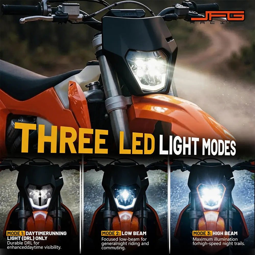 5 LED Headlight Headlamp Lamp Universal for KTM SX SXF XC XCF 125 200 250 300 350 450 Dirt Pit Bike Motorcycle Accessories